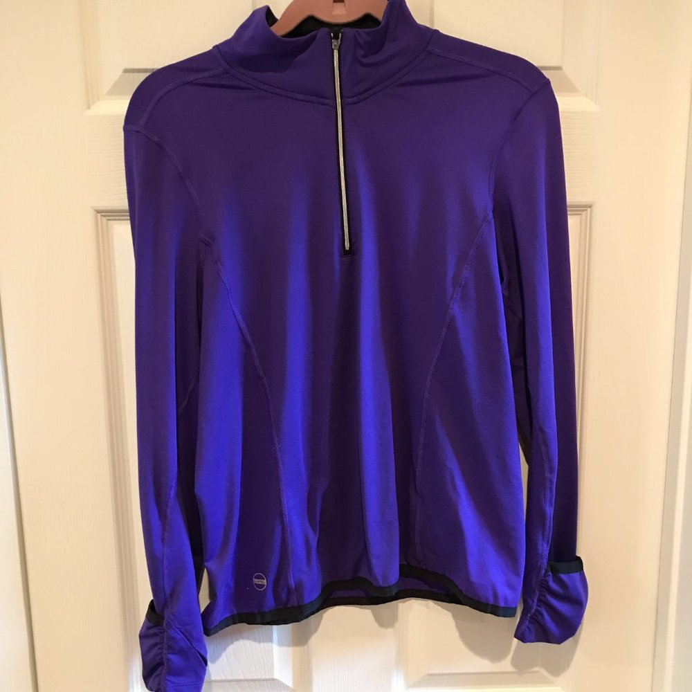 RL Lauren Ralph Lauren Zip Front Running Pullover Top Large - Picture 3 of 8